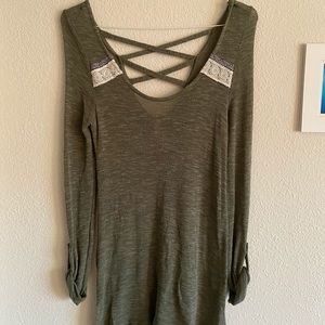 Olive green sweater dress